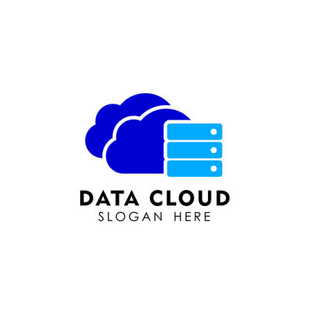 data cloud logo design template. server cloud logo designのイラスト素材