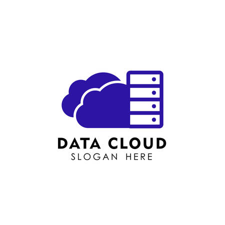 data cloud logo design template. server cloud logo design. storage cloud logoのイラスト素材