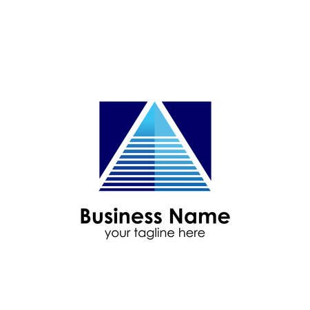 business pyramid logo design template. business marketing and finance logo designのイラスト素材
