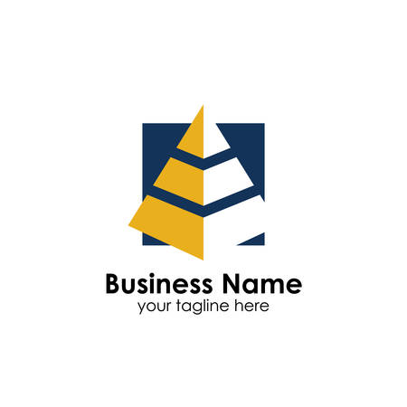 business pyramid logo design template. business marketing and finance logo designのイラスト素材