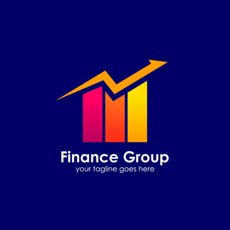 Finance logo template. accounting logo template.  charts iconのイラスト素材