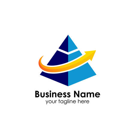 business pyramid logo design template. business marketing and finance logo designのイラスト素材