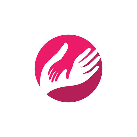 hand care logo design template. hand care vector icon illustrationのイラスト素材