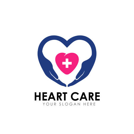 heart care logo design template vector icon illustrationのイラスト素材