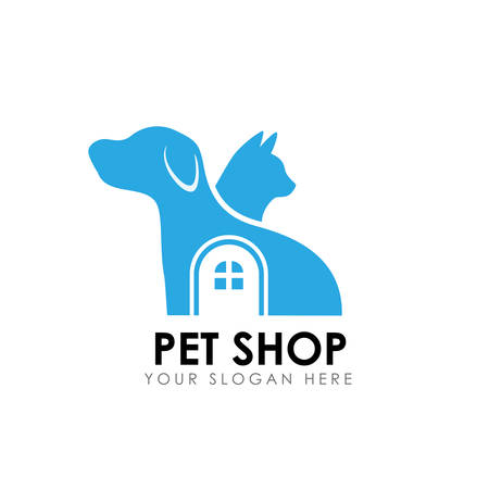 pet shop logo design template. pet home logo design vector iconのイラスト素材