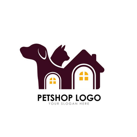 pet shop logo design template. pet home logo design vector iconのイラスト素材