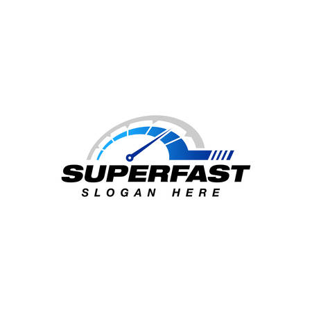 speed indicator vector logo design. speedometer symbol design templateのイラスト素材