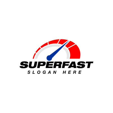 speed indicator vector logo design. speedometer symbol design templateのイラスト素材