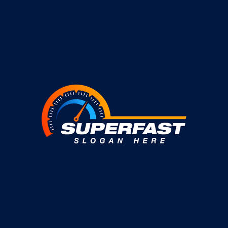 speed indicator vector logo design. speedometer symbol design templateのイラスト素材