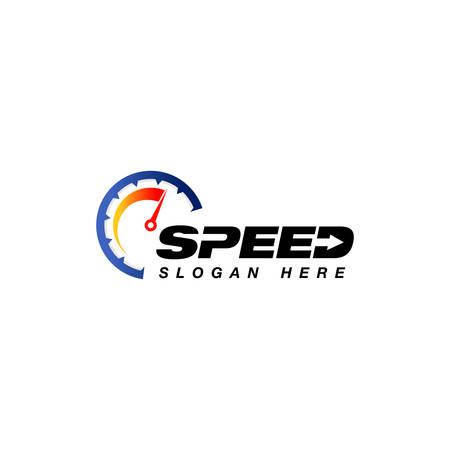 speed vector logo design. speedometer icon symbol design templateのイラスト素材