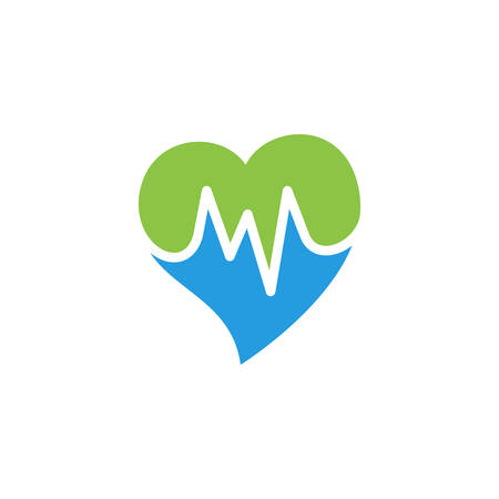 Heart beats with pulse line vector illustration. Heartbeat vector icon symbol.のイラスト素材