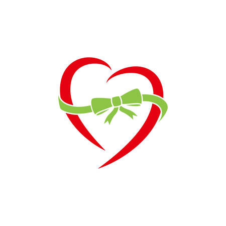 heart with ribbon icon design vector illustration.のイラスト素材