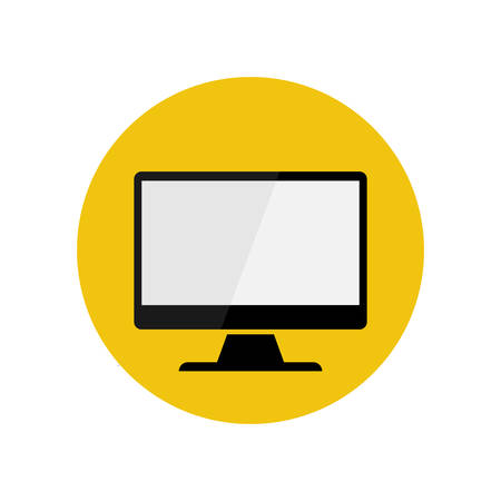 Vector computer monitor icon design. Flat PC screen symbol.のイラスト素材
