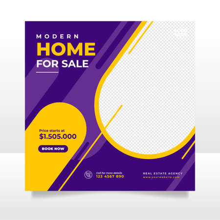 Real estate sale social media post banner templateのイラスト素材