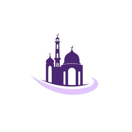 Mosque icon silhouette logo vector illustration design templateのイラスト素材