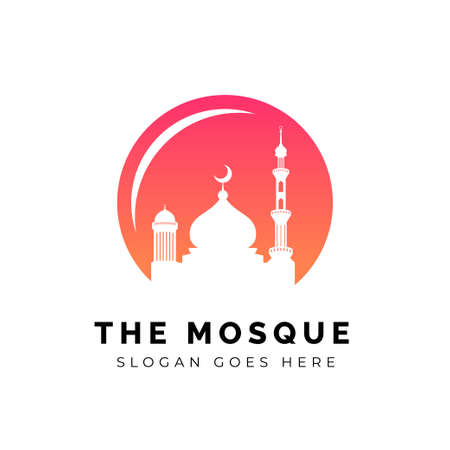 Mosque icon silhouette logo vector illustration design templateのイラスト素材