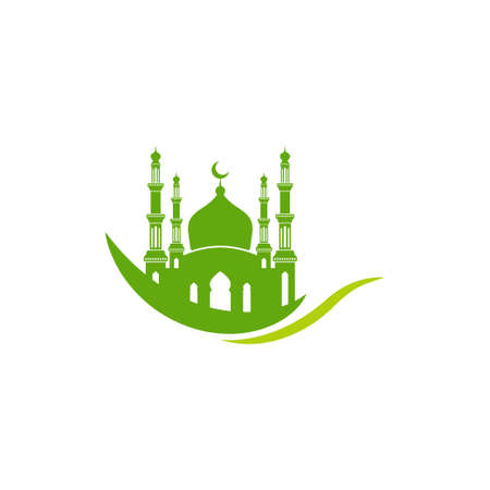 Mosque silhouette icon silhouette logo vector illustration design templateのイラスト素材