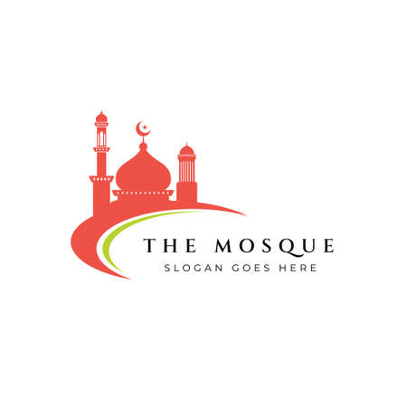 Mosque icon silhouette logo vector illustration design templateのイラスト素材