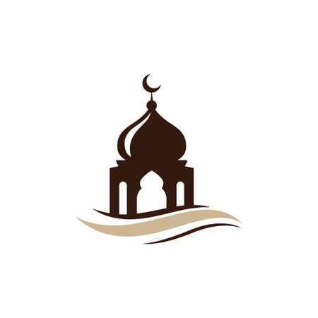 Mosque icon silhouette logo vector illustration design templateのイラスト素材