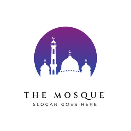 Mosque icon silhouette logo vector illustration design templateのイラスト素材