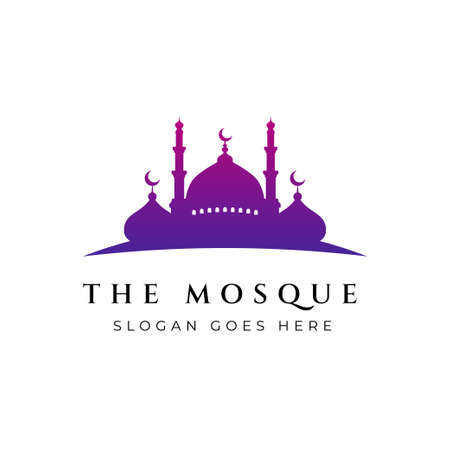 Mosque icon silhouette logo vector illustration design templateのイラスト素材