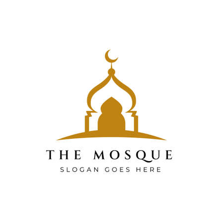 Mosque icon silhouette logo vector illustration design templateのイラスト素材