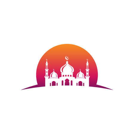 Mosque icon silhouette logo vector illustration design templateのイラスト素材