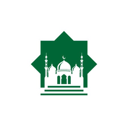 Mosque icon silhouette logo vector illustration design templateのイラスト素材