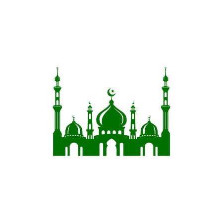 Mosque silhouette icon silhouette logo vector illustration design templateのイラスト素材
