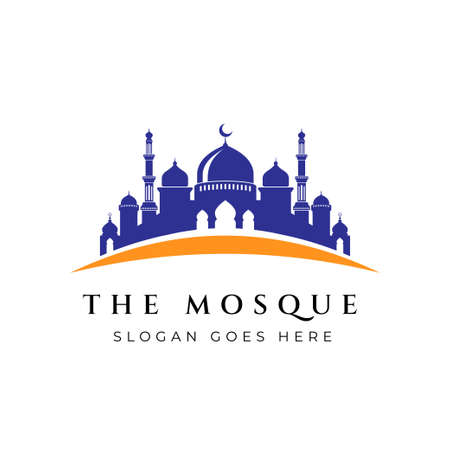 Mosque icon silhouette logo vector illustration design templateのイラスト素材