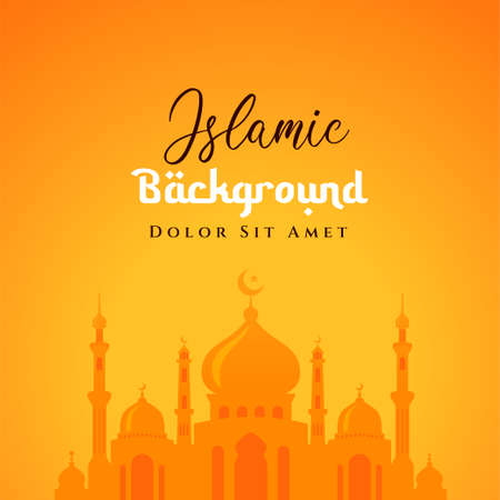 Mosque illustration islamic background design. Can be used for greetings card, backdrop or banner.のイラスト素材