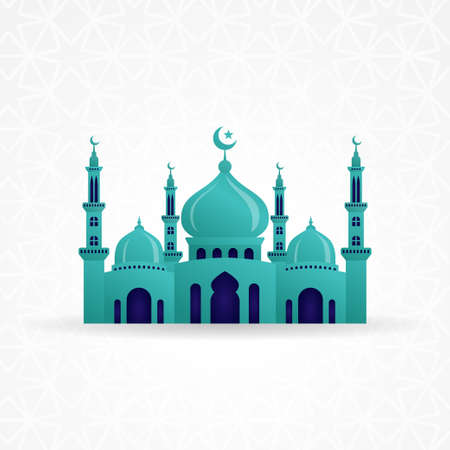 3d mosque vector design illustration. Mosque icon sign symbolのイラスト素材