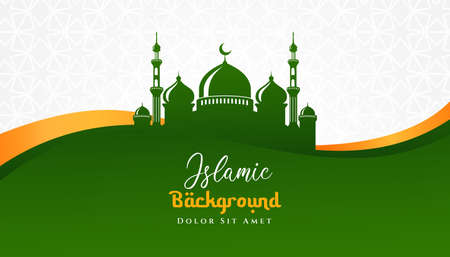 Islamic background design with mosque illustration. Can be used for greetings card, backdrop or banner.のイラスト素材