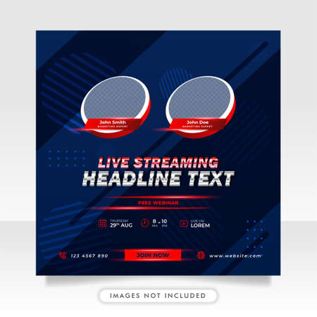 Digital marketing live webinar and business social media post template.のイラスト素材