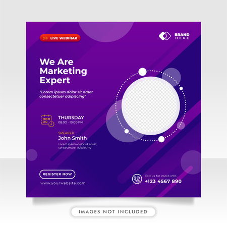Digital marketing live webinar and business social media post template.のイラスト素材