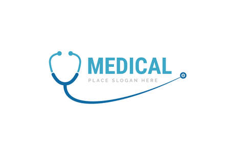 Stethoscope icon design illustration. Health and medicine logo template.のイラスト素材