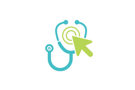 Stethoscope icon design illustration. Health and medicine logo template.のイラスト素材