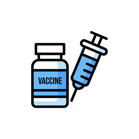 Medical Vaccine icon. Medical Syringe symbol template for graphic and web design.のイラスト素材