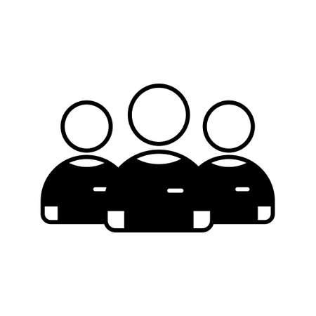 Crowd of people icon silhouettes vector. People icon sign in flat design style.のイラスト素材