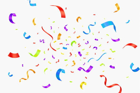 Realistic colorful confetti backgroundのイラスト素材