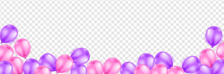 Happy birthday background design with realistic balloons.のイラスト素材