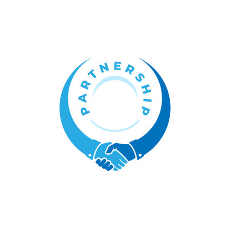 Handshake and partnership logo design template. Best deal logo designのイラスト素材