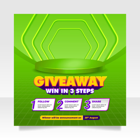 Giveaway contest social media post banner template.のイラスト素材
