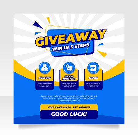 Giveaway contest social media post banner template.のイラスト素材