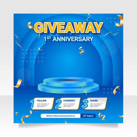 Giveaway contest social media post banner template.のイラスト素材