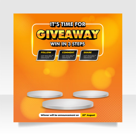 Giveaway contest social media post banner template.のイラスト素材