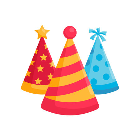 Birthday party hat icon illustration. Birthday icon element decorationのイラスト素材