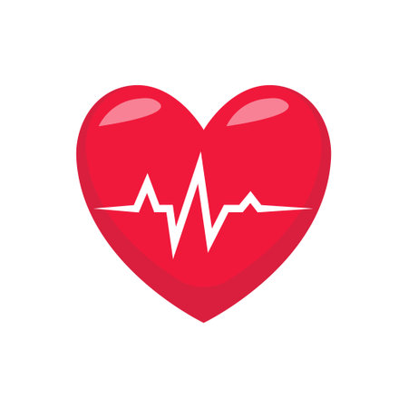 Heartbeat vector illustration in flat style designのイラスト素材