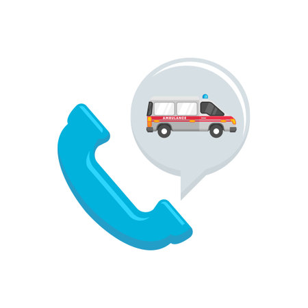 ambulance call vector illustration in flat style designのイラスト素材