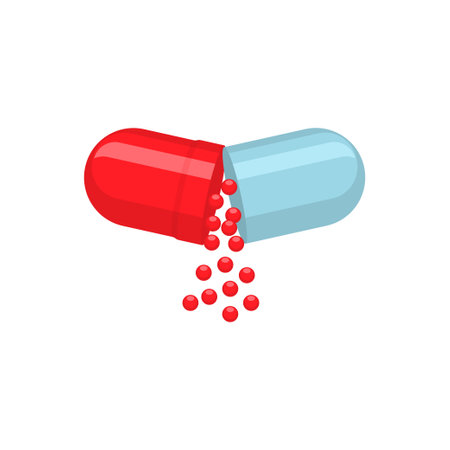 medical capsule vector illustration in flat style designのイラスト素材